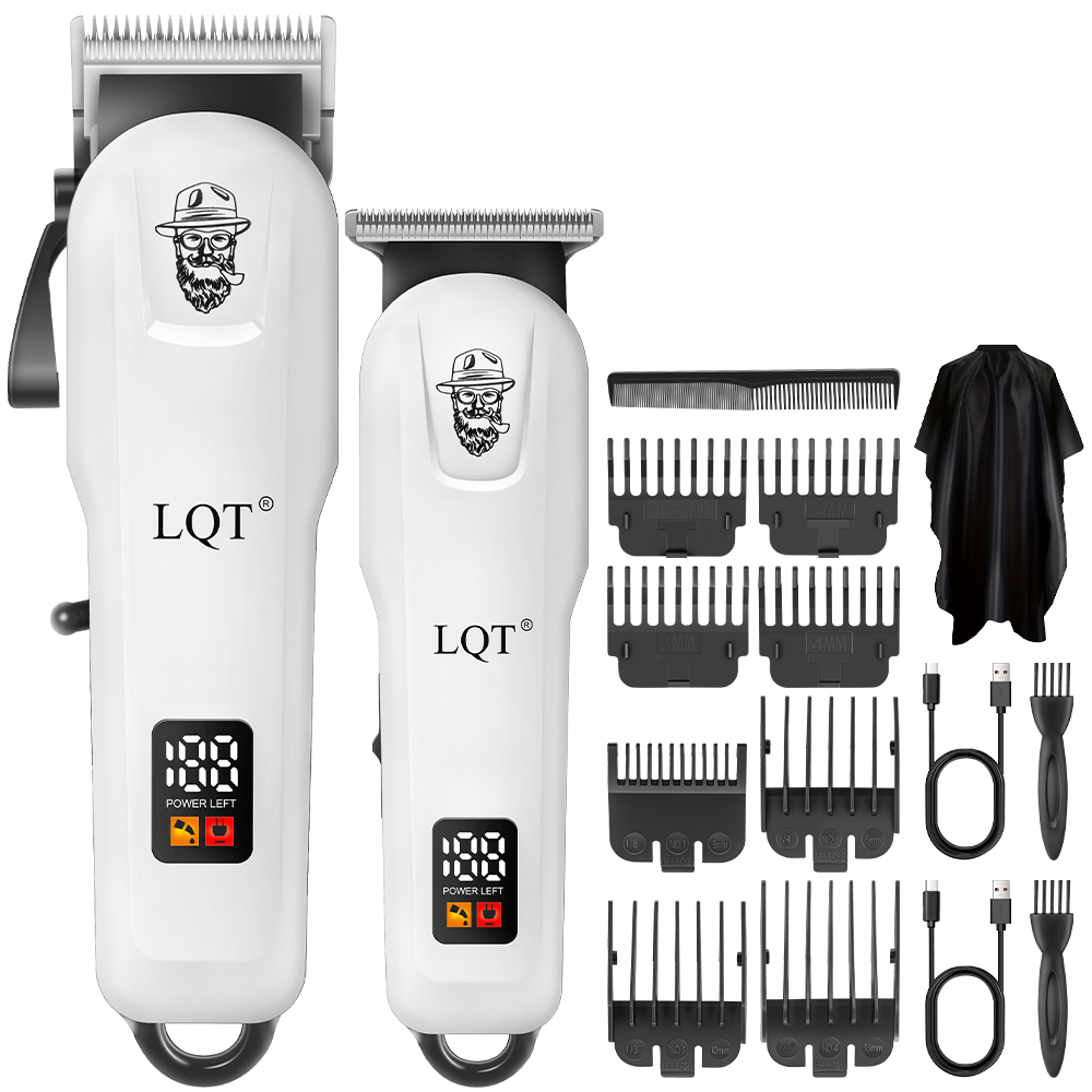 Men'S Grooming Scissors - LQT 2個入りヘアクリッパーツール、男性用家庭用電動ヘアトリマー、髭トリミングキット、USB充電＆コードレス使用のバリカン