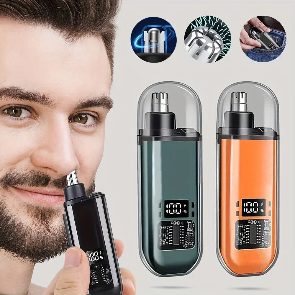 Men'S Grooming Scissors - 鼻耳毛トリマー USB 充電式男性用電動バリカン急速充電低騒音洗えるポケット眉毛トリマー