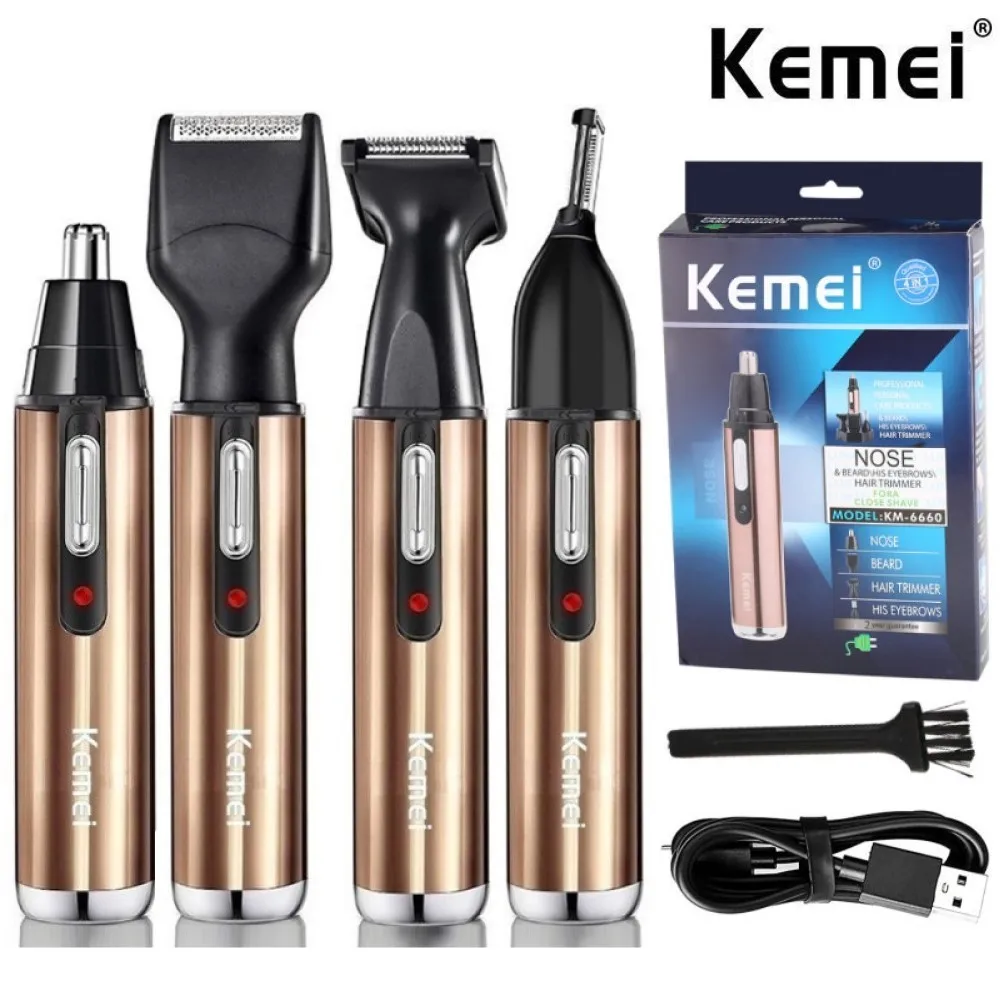 Men'S Grooming Boxes - Kemei-男性と女性のための充電式ノーズトリマー,あごひげのグルーミング,顔の眉毛と髪,オールインワン