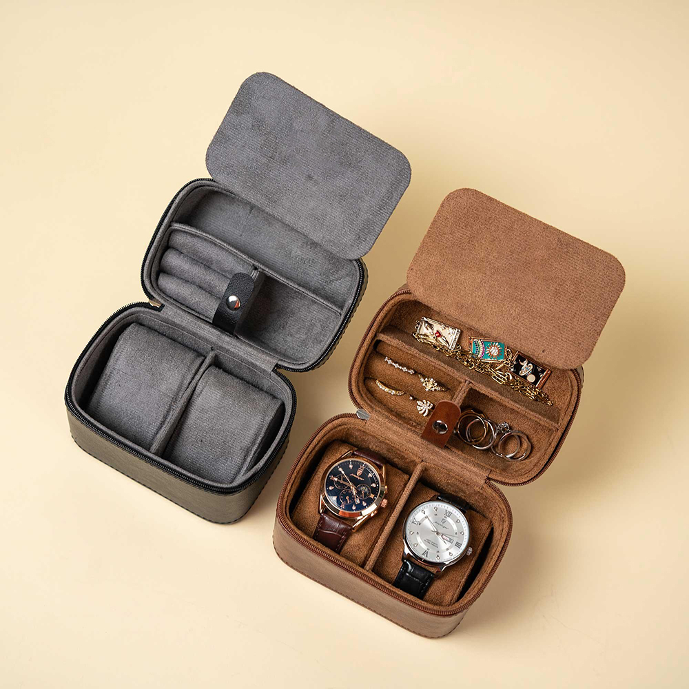 Men'S Grooming Boxes - 男性用パーソナライズウォッチボックス、トラベルジュエリーケース、レザーカスタムトラベルウォッチケース、ブラウンウォッチボックス、彼へのギフト、新郎へのギフト