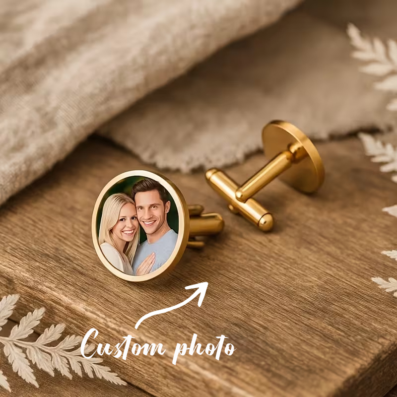 Men'S Grooming Pictures - カスタム写真カフスボタン 男性用 結婚式 新郎 花婿の付添人へのギフト カラフルな画像