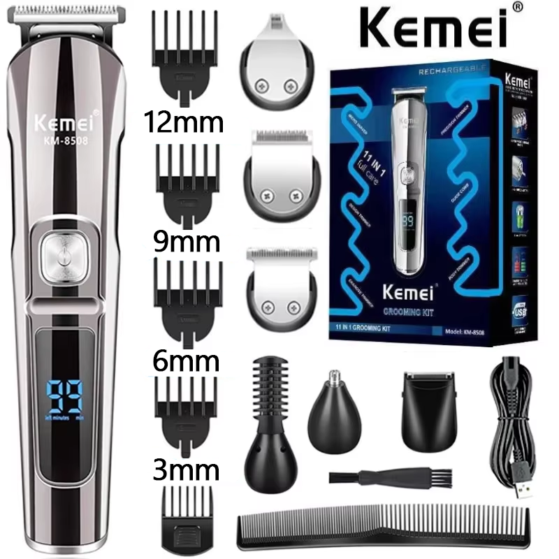 Men'S Grooming Boxes - Kemei プロフェッショナル多機能ひげトリマー防水 6 で 1 ヘアクリッパー電気かみそり男性用グルーミングキット