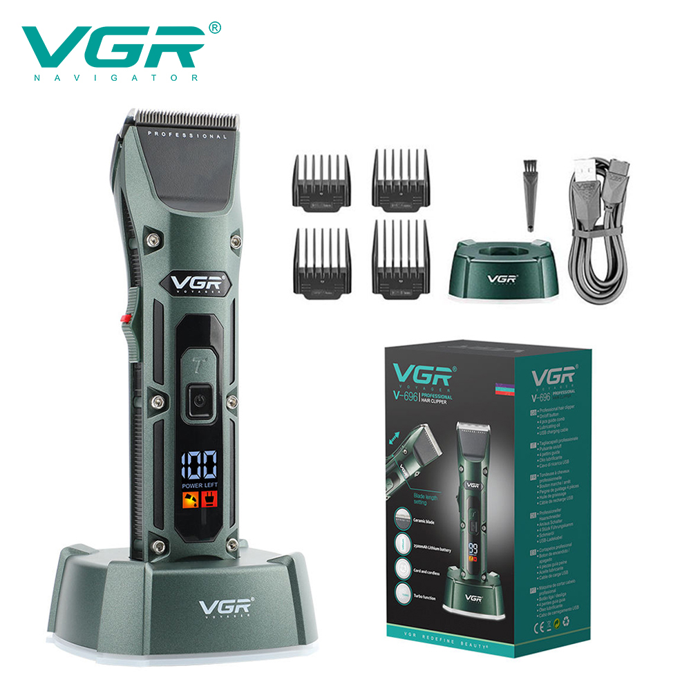 Men'S Grooming Scissors - VGR V-696 新金属人気サロン理容室ヘアカット機プロフェッショナルコードレスヘアトリマー電動バリカン男性用