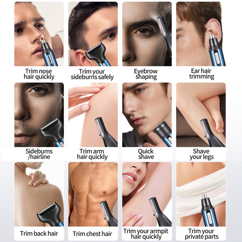 電気鼻耳ヘアトリマー男性用無痛充電式眉毛ひげ 4 in 1  - Men'S Grooming Scissors のレビューと価格