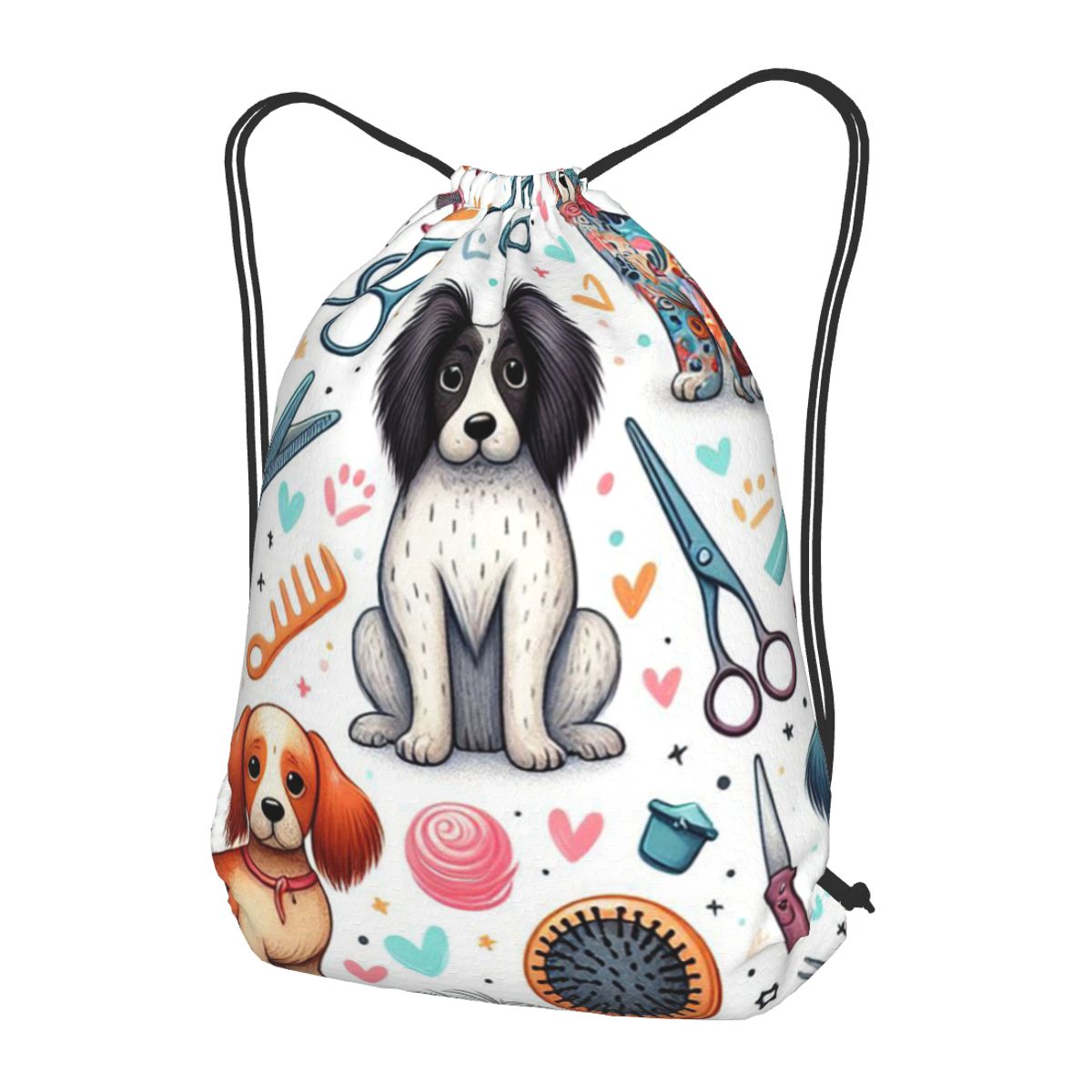 犬のグルーミングプリントバックパックカジュアル巾着バッグ収納 - Men'S Grooming Bag のレビューと価格