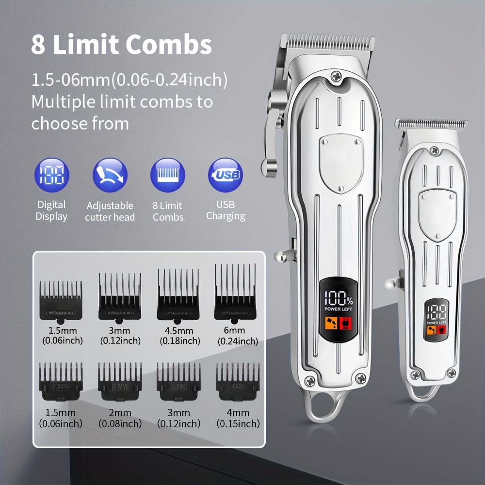 LCDディスプレイ付きプロフェッショナルヘアクリッパーセット - Men'S Grooming Scissors のレビューと価格