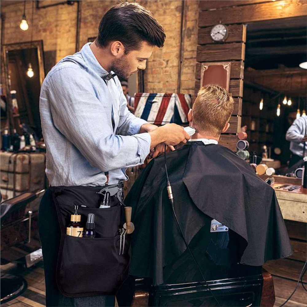 新しい5ポケット付きバーバー用ハーフエプロン。防水・漂白剤に - Men'S Grooming Bag のレビューと価格