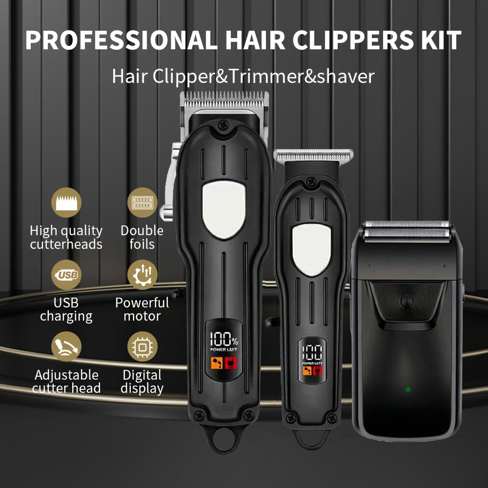 プロ仕様の充電式ヘアクリッパー、ヘアトリマー、8種類のアタッ - Men'S Grooming Scissors のレビューと価格