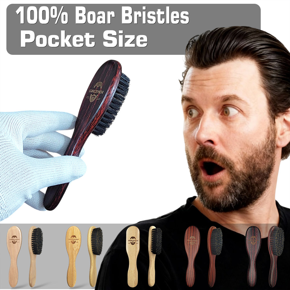 男性用ミニ猪毛ひげブラシ – レトロな木製ハンドル、グルーミ - Men'S Grooming Pictures のレビューと価格