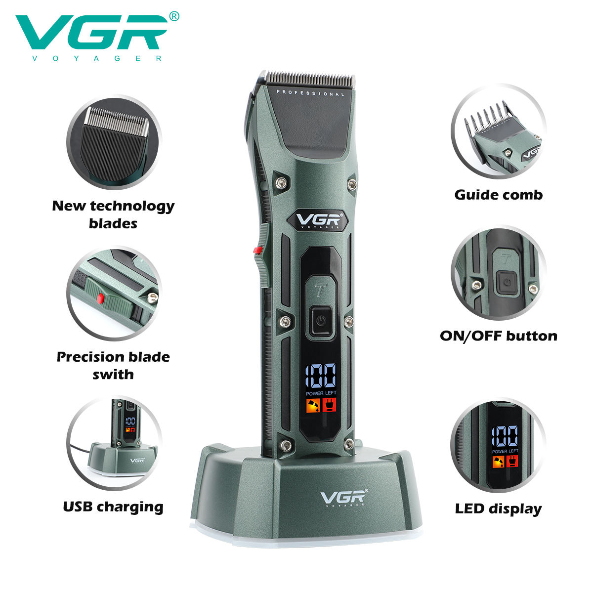 VGR V-696 新金属人気サロン理容室ヘアカット機プロフ - Men'S Grooming Scissors のレビューと価格
